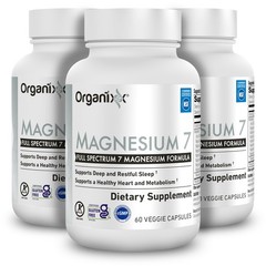 Organixx Magnesium 7 Supplement, Natural 60 Count (Pack of 3)