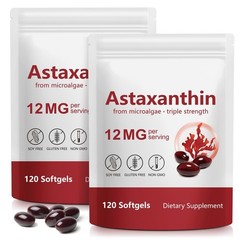 Astaxanthin 12mg Softgels – 240 Count, Antioxidant for Eye, Joint, Skin Health