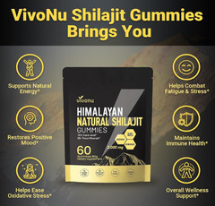 Himalayan Shilajit Gummies with Ashwagandha & Gokshura 3000mg 85+ Trace Minerals