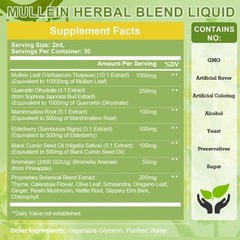 60ML Mullein Leaf Extract Natural Drops Healthy Lung Cleanse Respiratory 2 Pack