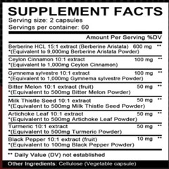 Berberine with Ceylon Cinnamon 13100 Mg 120 Capsules Heart Health & Immunity