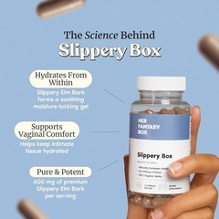 | Slippery Box | Fast-Acting Slippery Elm Capsules for Feminine Wellness & In…