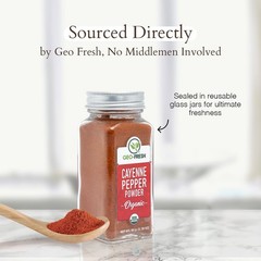 Geo-Fresh Organic Ground Cayenne Pepper Powder Chili Spice 1.76 oz