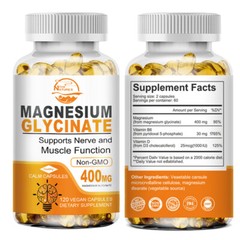 400MG Magnesium Glycinate High Absorption,Improved Sleep,Stress & Anxiety Relief
