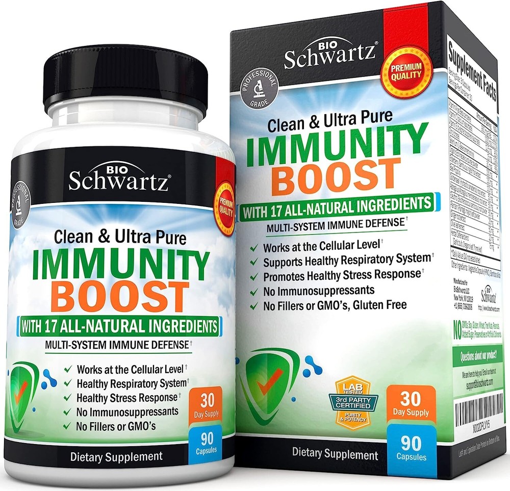 Immune Support Supplement with Vitamin C 1000mg Zinc Elderberry Extract, 90 ct
