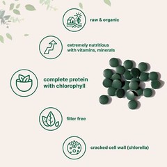 Organic Chlorella Spirulina Tablets, 3000mg Per Serving, 720 Counts, 4 Months…