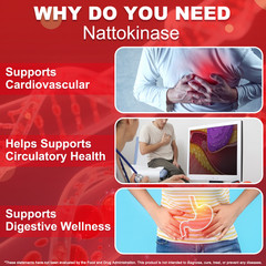 Nattokinase 4000 FU Serrapeptase 120000 SPU Lumbrokinase Enzyme Supplement with