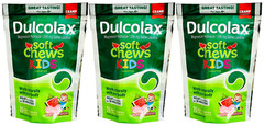 Dulcolax Soft Chews Kids Saline Laxative Watermelon Flavor 15 Ct-3 Bags=45 Count