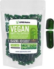 Size 0 Forest Green Empty Vegan Capsules Vegetarian Veggie Kosher Veg Caps Pills