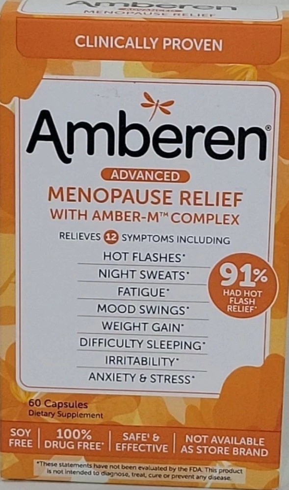 Amberen Menopause Relief Capsules 60-Count Free QUICK Shipping!