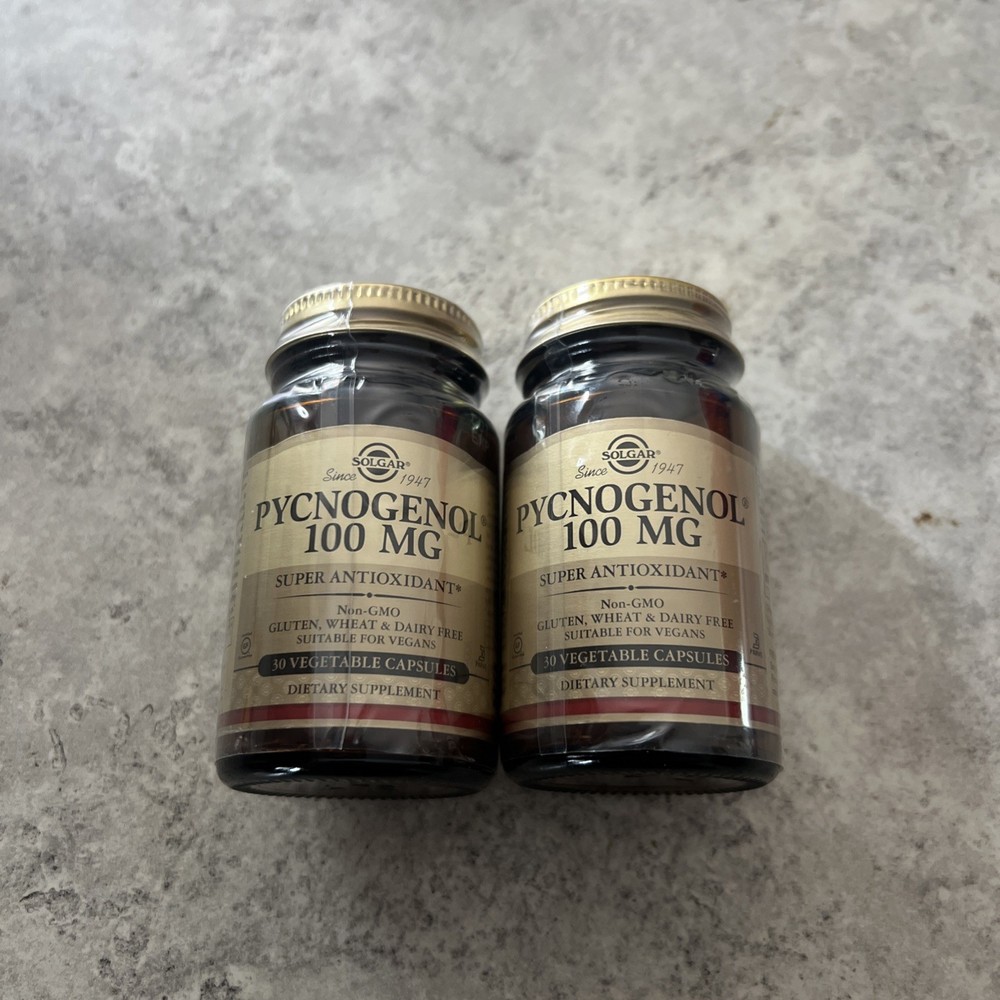 2X Solgar Pycnogenol 100mg Vegetable Capsule – 30 Count (02306) EXP 07/2028