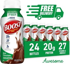 BOOST High Protein Nutritional Drink, Rich Chocolate, 20g Protein, 24 – 8 fl oz