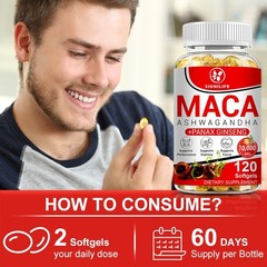 1-3 Packs Peruvian Maca Root Extract Capsules for Men & Women 120 Capsules