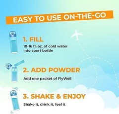 FlyWell Travel Vitamin Tonic for Flight Jet Lag Hydration Circulation Digesti…