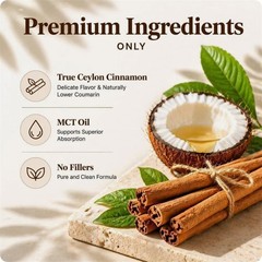 Metabolae Ceylon Cinnamon Capsules With MCT Oil, Non-GMO, Gluten Free, 300pcs