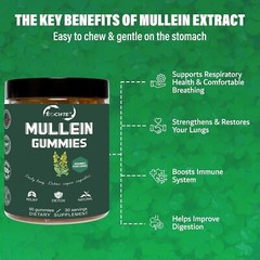 9 in 1 Mullein Leaf Extract Gummies for Lung Cleanse Extra Strength 10000 MG USA
