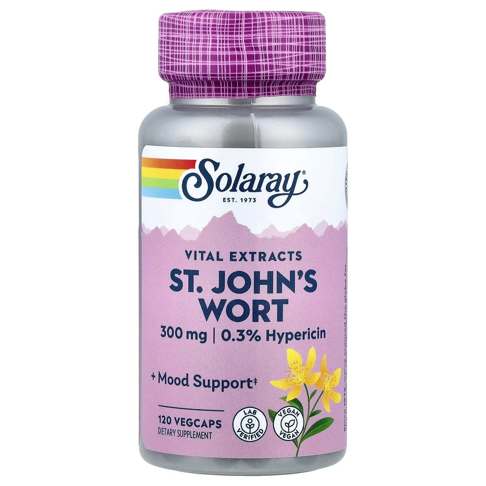 2 X Solaray, Vital Extracts, St. John’s Wort, 300 mg, 120 VegCaps