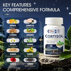 Cortisol L-Theanine Support Supplement Stress Relief & Cortisol Manager 60pc