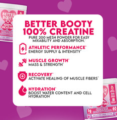 Better Booty 100% Creatine Monohydrate for Women Glute Builder, 30 Serv 150G
