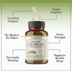 Organic Valeria Root Capsules – Natural Mood Aid & Calm Support 30/60/120 Caps
