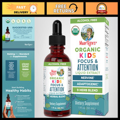 Kids Focus & Attention Drops – Organic Ginkgo Biloba, Rhodiola, Licorice | Vegan