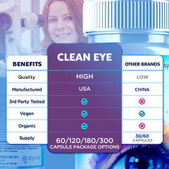 (3 Pack) Clean Eye Advanced Support For Healthy Eye Vision CleanEye 180 Capsules