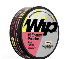 Wip Caffeine Pouches | 200mg Per Pouch | 1 Can (14 Pouches) Fruit Punch Flavor
