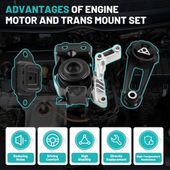 A7368 Engine Motor Mount & Transmission Mount Torque Strut Mount Set of 3 Fit…