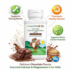 Nutrilite Kids Chewable Calcium Magnesium Tablet-100 tab(Shipping From Malaysia)