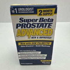 Super Beta Prostate Advanced 120 Caplets, 60 Day Supply, Exp 10/2028