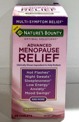 Nature’s Bounty Advanced Menopause Relief 30 Tablets Exp 01/2027+