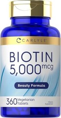 Biotin 5000mcg | 360 Vegetarian Tablets | Beauty Formula Supplement, USA