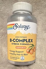 Solaray High Potency B-Complex Stress Formula Chewable Tablets Orange 50 Ct