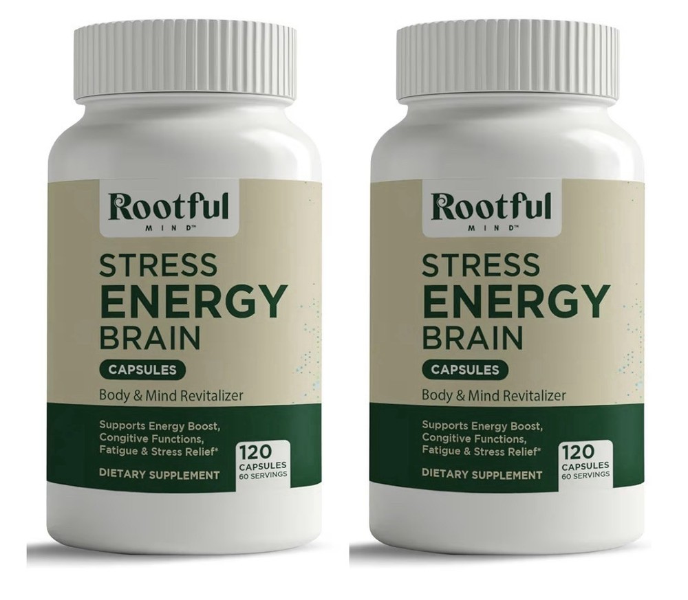 Rootful Mind Stress Energy Brain Capsules Rhodiola 2 Month