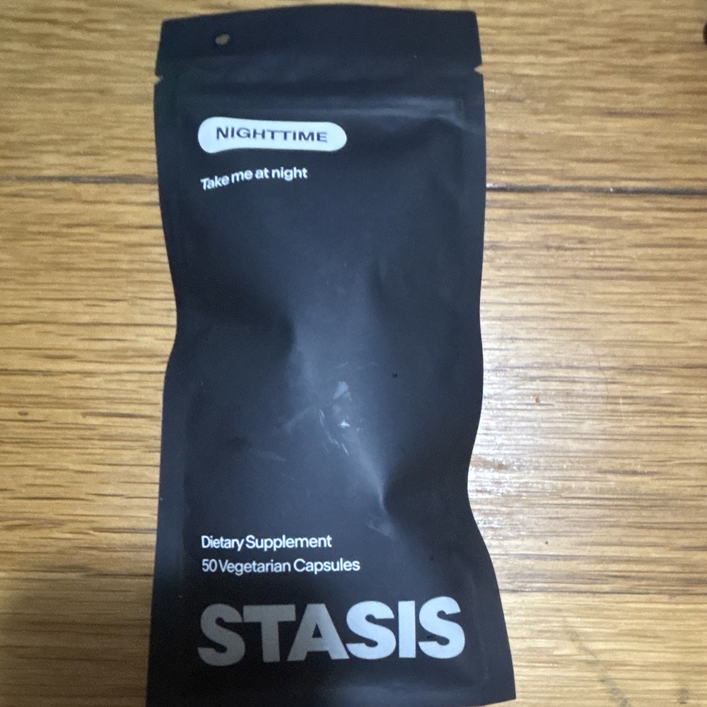 STASIS Nighttime Sleep Support Dietary Supplement Valerian Mg Zn 50 Veg Caps