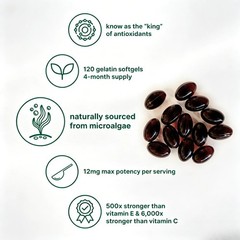 2-PCS Micro Ingredients Astaxanthin–Tanning Support, Easy to Swallow Softgels