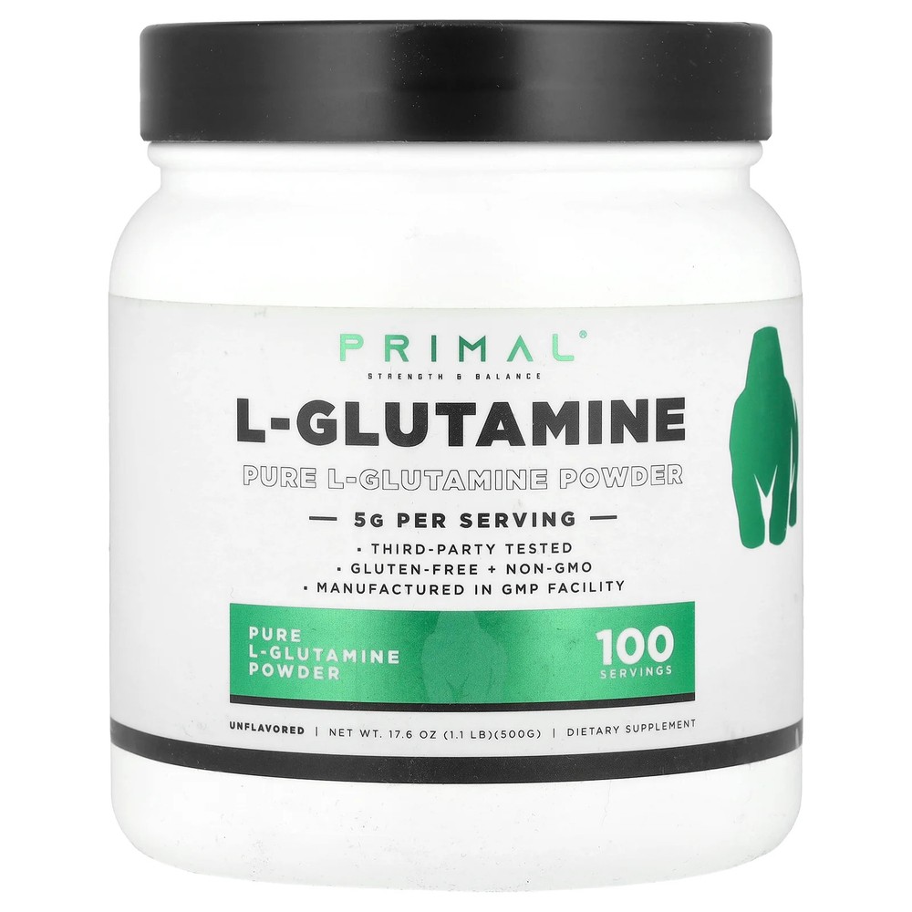 2 X PrePrimal, L-Glutamine Powder, Unflavored, 17.6 oz (500 g)