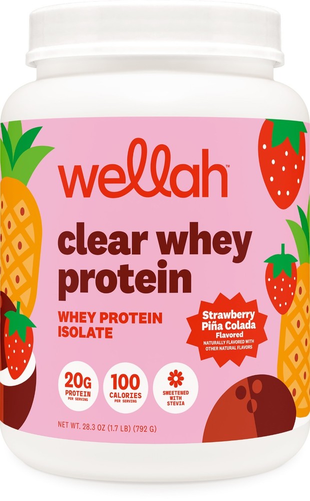 Wellah Clear Whey Protein Isolate Powder (Strawberry Piña Colada) 30 Servings