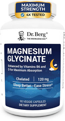 Dr. Berg Magnesium Glycinate with Vitamin D, B6 & Zinc for Stress Relief, Calm,