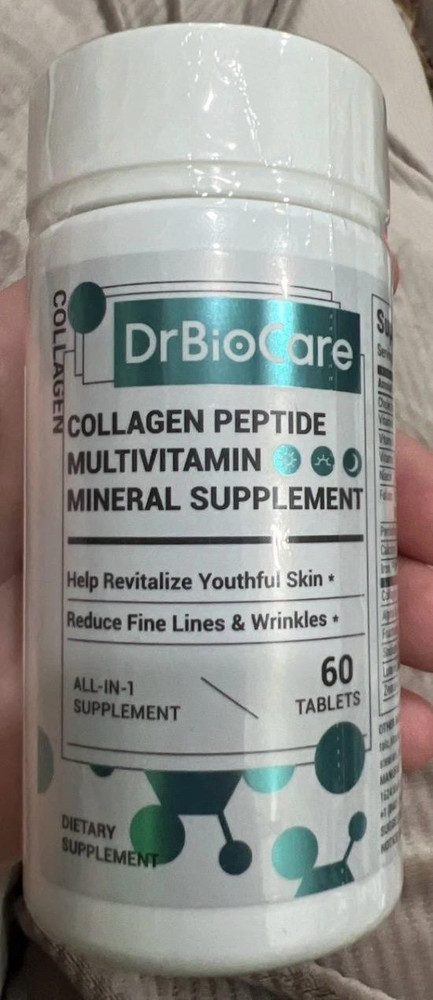 DrBioCare Collagen Peptide Multivitamin Mineral Tablets 60 Count All-in-One