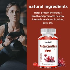 Triple Strength Astaxanthin 12mg from microalgae – 30/60/120 capsules