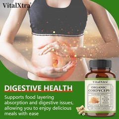 Organic Cordycep 1000mg-Supports Energy,Immune&Digestive Health 30/60/120 Caps
