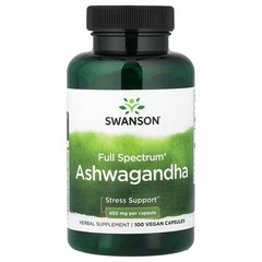 Swanson Vitamins, Full Spectrum® Ashwagandha, 100 Vegan Capsules (450 mg per Cap