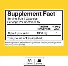 American Standard Supplements Alpha Lipoic Acid 1300mg Per Serving – Vegan, 90