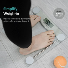 Digital Bathroom Scale for Body Weight, Precision Weighing Scale for Weight Loss