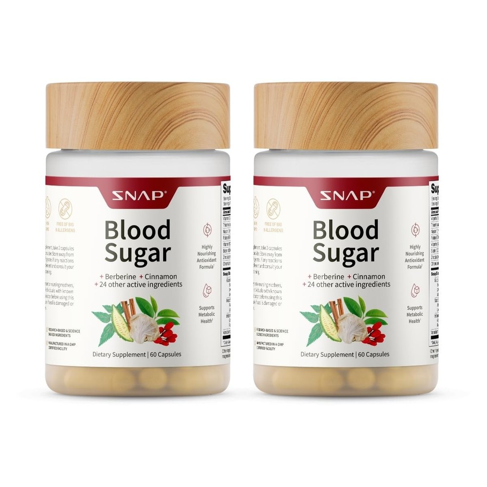 Snap Supplements Blood Sugar Blend with Berberine, CoQ10, Cinnamon, and Gymnema