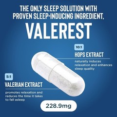 Valerest &Ashwagandha,Melatonin with Magnesium Glycinate,,60capsules EXP 05/2028