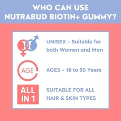 Biotin Hair Gummies For Unisex, Hair Fall Controll, DHT Blocker / 60 Gummy
