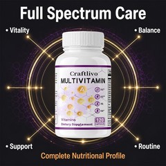 Daily Multivitamin Caps,Complete Nutritional for Energy & Overall Wellness,120CT