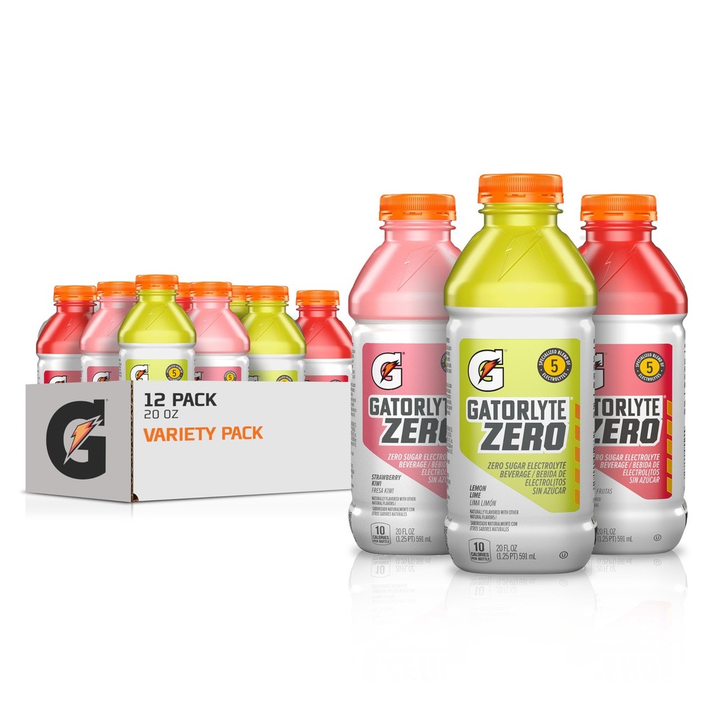 Gatorlyte Rehydration Electrolyte Drink, 3 Flavor 20 Fl Oz (Pack of 12)